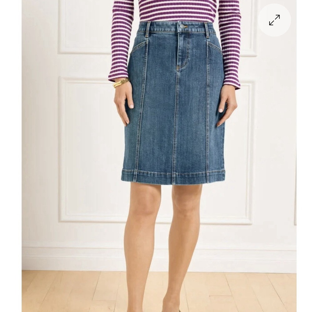 Talbots Demin A Line Skirt Montauk Wash Size 4P NWT MRSP‎ $89.50